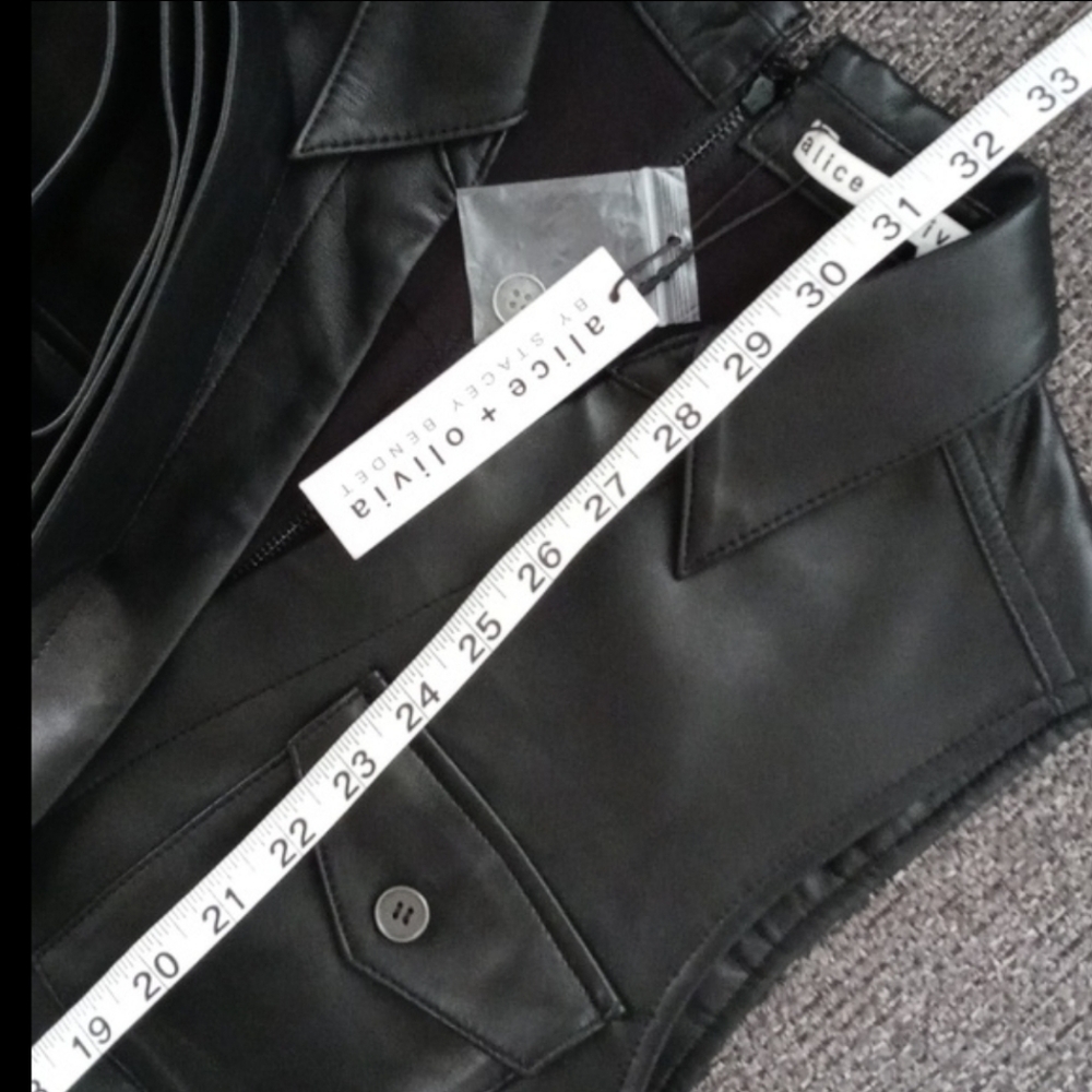 🆕️ 🖤Alice + Olivia🖤 - Black Lamb Leather Sleeveless Romper - Picture 15 of 16